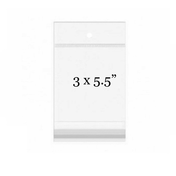 50ct~ 3x5.5” self seal cello bags crystal clear hanger style 🪻🆕🪻 - Picture 3 of 5